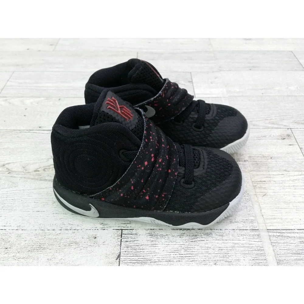 Toddler's Nike Kyrie 2 TD Black Bright Crimson Sneakers Shoes 827281-006 4C 4 C